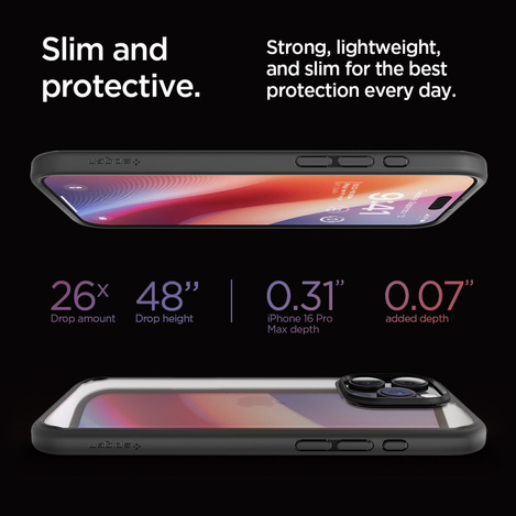 Spigen Ultra Hybrid iPhone 16 Pro Max matte black/czarny ACS07996