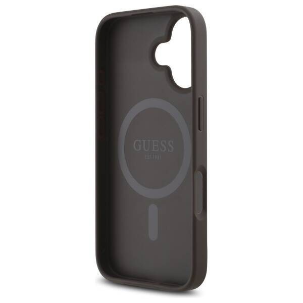 Etui Guess 4G Small Classic MagSafe na iPhone 16 - brązowe