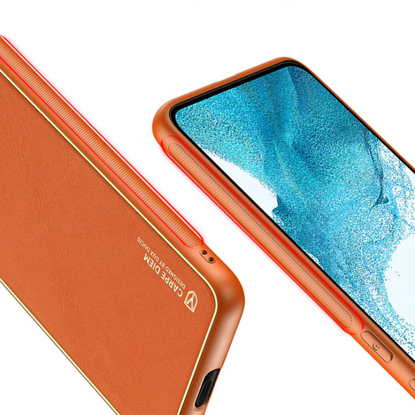 Dux Ducis Yolo elegante Hülle aus ökologischem Leder für Samsung Galaxy S22+ (S22 Plus) orange