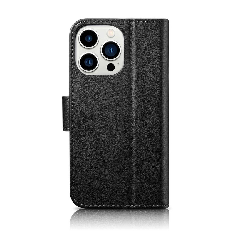 iCarer Wallet Case 2in1 iPhone 14 Pro Leather Flip Cover Anti-RFID black (WMI14220726-BK)