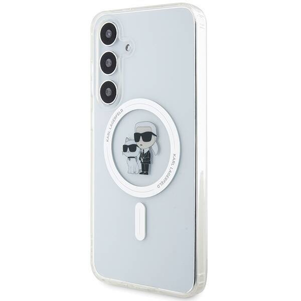 Oryginalne Etui KARL LAGERFELD hardcase IML Karl&Choupette MagSafe KLHMS24SHGKCNOT do Samsung Galaxy S24 przezroczysty