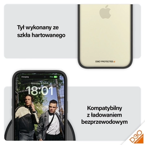 Etui PanzerGlass ClearCase na iPhone 15 Plus / 14 Plus z certyfikatem Military Grade - przezroczysto-czarne
