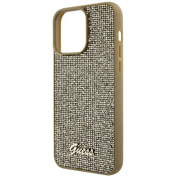 Guess Disco Metal Script Hülle für iPhone 15 Pro Max – Gold