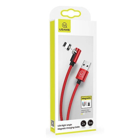 USAMS Kabel kątowy magnetyczny U54 1m lightning czerwony/red SJ444USB02 (US-SJ444)