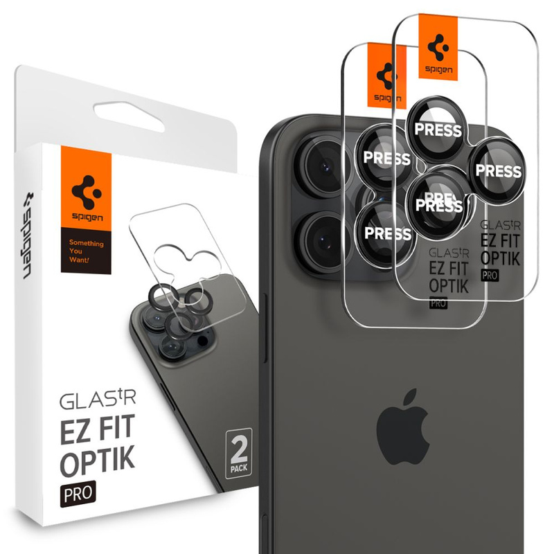 Spigen OPTIK.TR „EZ FIT“ KAMERASCHUTZ 2ER-PACK IPHONE 14 PRO / 14 PRO MAX SCHWARZE ABDECKUNG