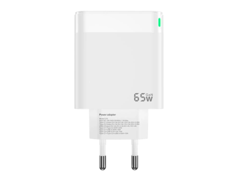 JELLICO ładowarka sieciowa C79 GaN PD 65W 2xUSB-C + 1xUSB QC3.0 Biały
