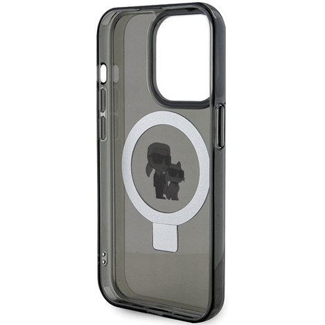 Karl Lagerfeld KLHMP13LHMRSKCK iPhone 13 Pro 6,1&quot; schwarz/schwarz Hardcase Ringständer Karl&amp;Choupette MagSafe