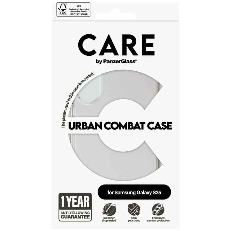CARE by PanzerGlass Flagship Urban Combat Case for Samsung Galaxy S25 - Transparent