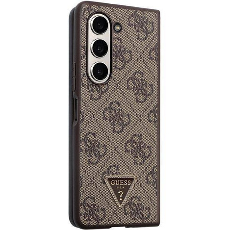 Guess nakładka do Samsung Z Fold5 GUHCZFD5P4TDPW czarna Leather 4G Triangle Strass