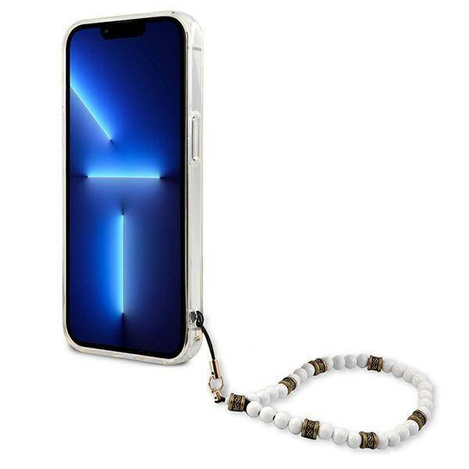 Guess nakładka do iPhone 13 Mini 5,4" GUHCP13SKPSWH przeźroczysta hard case White Pearl