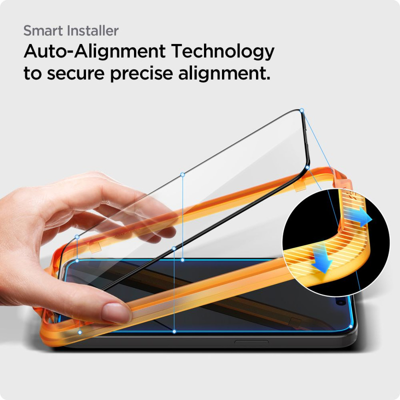 TEMPERED Spigen ALM GLASS FC 2-PACK IPHONE 15 BLACK