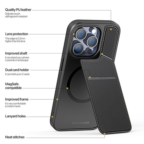 DUX DUCIS Rafi II Mag - etui back cover z podstawką kompatybilne z MagSafe do iPhone 14 Pro