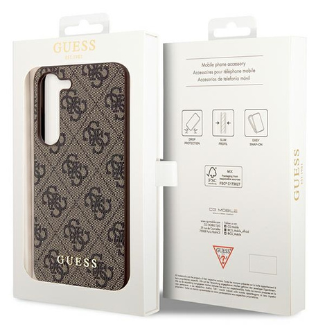 Etui Guess 4G Charms Collection na Samsung Galaxy S24 - brązowe