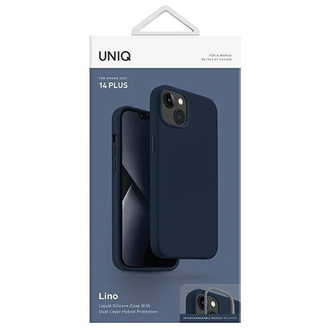 UNIQ etui Lino iPhone 14 Plus 6,7" niebieski/marine blue