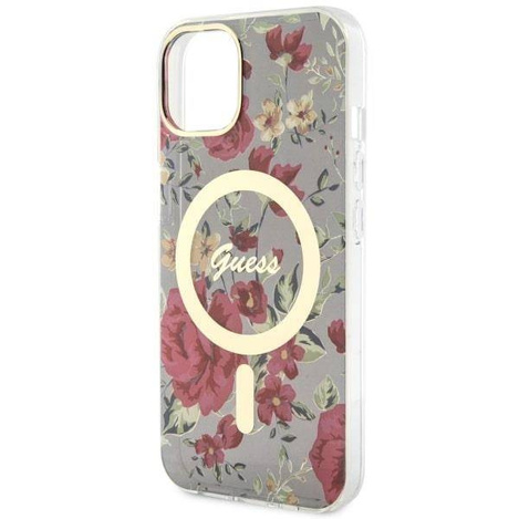 Guess GUHMP14MHCFWSA iPhone 14 Plus 6.7" green/khaki hardcase Flower MagSafe