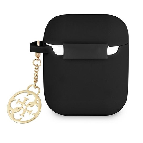 Guess GUA2LSC4EK AirPods 1/2 Abdeckung schwarz / schwarze Silikon-Charm-Kollektion