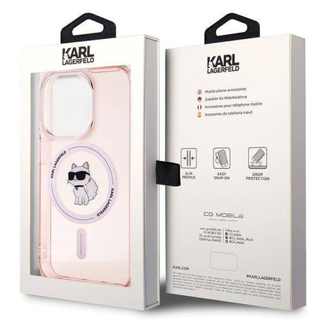 Karl Lagerfeld IML Choupette MagSafe case for iPhone 15 Pro - pink