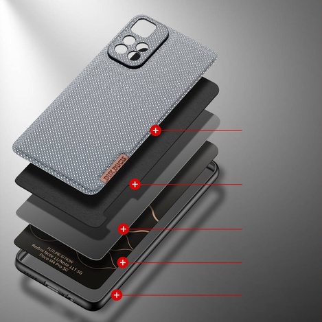 Dux Ducis Fino case cover covered with nylon material for Poco M4 Pro 5G blue