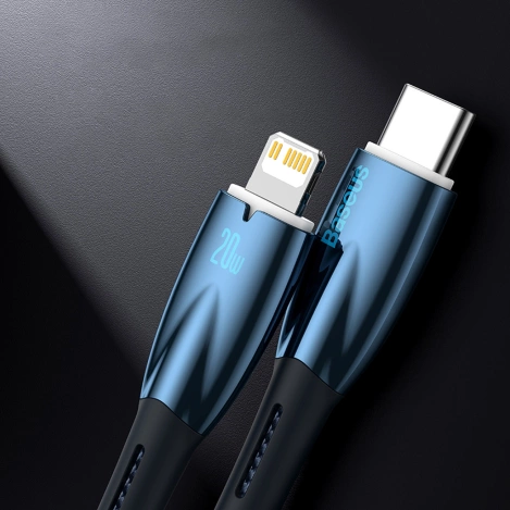 Kabel der Baseus Glimmer-Serie mit Schnellladefunktion USB-C - Lightning 480 Mb/s PD 20 W 1 m weiß
