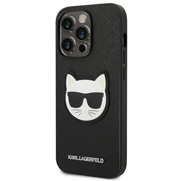 Karl Lagerfeld Saffiano Choupette Head Patch Case - Etui iPhone 14 Pro (czarny)