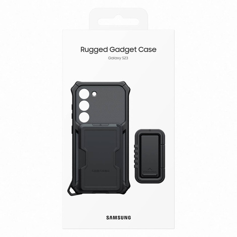 Samsung Rugged Gadget Case für Samsung Galaxy S23 Rugged Cover Ring Holder Stand grau (EF-RS911CBEGWW)