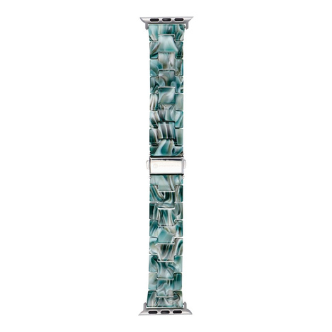 FORCELL F-DESIGN FA04 pasek żywiczny marmurkowy do APPLE Watch 42 / 44 / 45 / 49 mm zielony