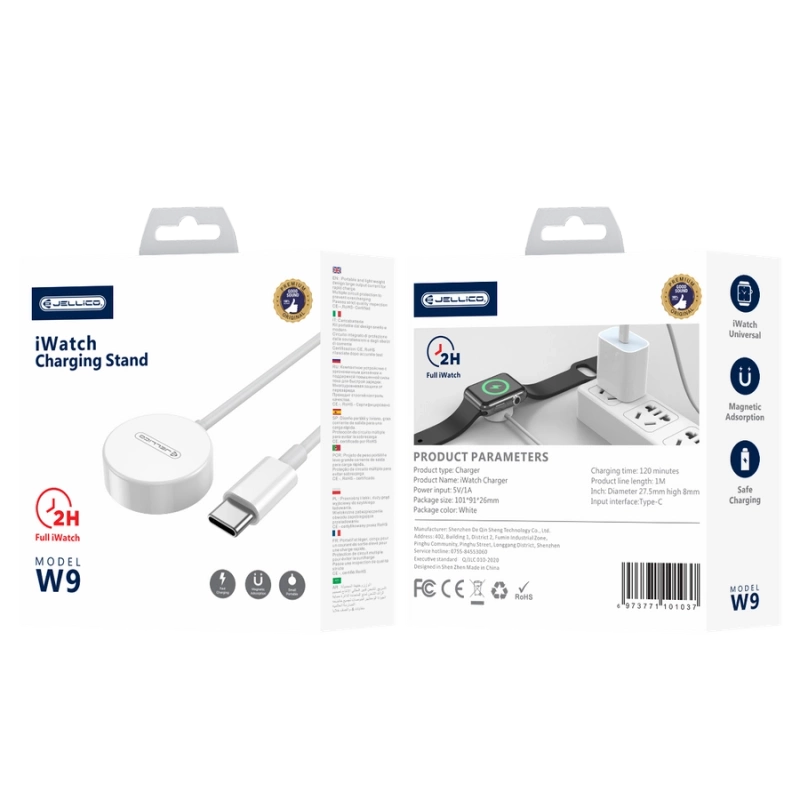 JELLICO kabel W9 USB-C - Apple Watch 3W 1M Biały