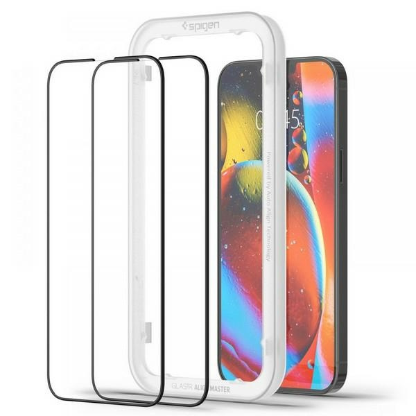 Spigen szkło hartowane ALM Glass FC 2-pack do iPhone 13 / 13 Pro czarne