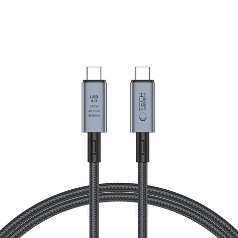 Kabel Tech-Protect UltraBoost Max USB-C 4.0 / USB-C 4.0 PD 240W 8K 40Gbps 1m - szary
