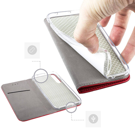 Etui Smart Magnet do Motorola Moto G55 czerwone