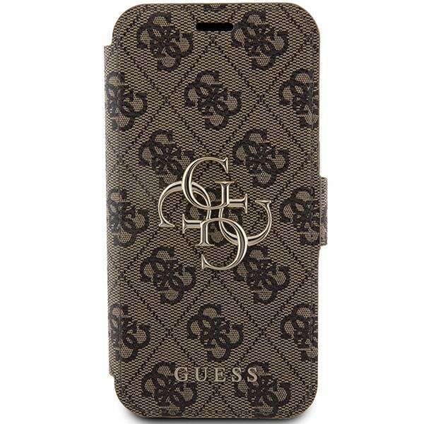 Oryginalne Etui APPLE IPHONE 15 PRO MAX Guess Book 4G Metal Gold Logo (GUBKP15X4GMGBR) brązowe