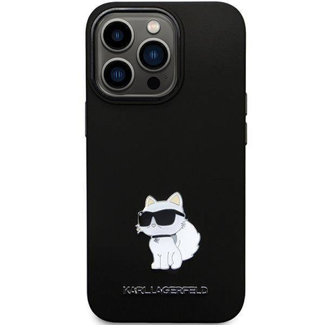Karl Lagerfeld nakładka do iPhone 14 Pro Max 6,7" KLHCP14XSMHCNPK czarna HC Silicone C Metal Pin