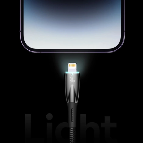 Kabel der Baseus Glimmer-Serie mit Schnellladefunktion USB-C - Lightning 480 Mb/s PD 20 W 1 m weiß