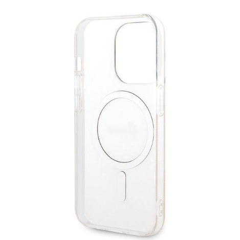 Guess Bundle Pack MagSafe 4G - Zestaw etui + ładowarka MagSafe iPhone 14 Pro (różowy/złoty)