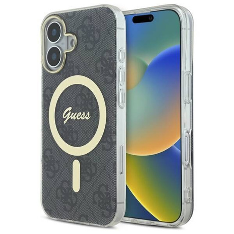 Original Case IPHONE 16 PLUS Guess Hardcase IML 4G MagSafe (GUHMP16MH4STK) black