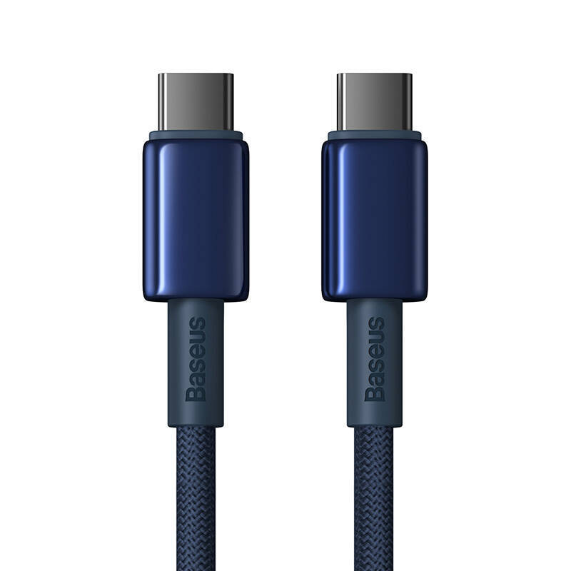 Kabel 100W 5A 1m USB-C - USB-C Baseus Tungsten Glod niebieski