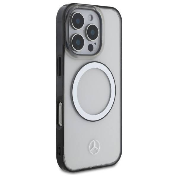 Oryginalne Etui IPHONE 16 PRO MAX Mercedes Hardcase Printed Logo MagSafe (MEHMP16X23HUOKC) transparentne