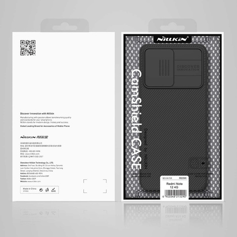 Pancerne etui Xiaomi Redmi Note 12 z osłoną na aparat Nillkin CamShield Case - czarne
