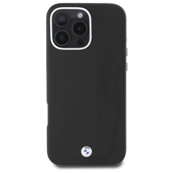 BMW nakładka do iPhone 16 Pro Max 6,9" BMHMP16X23PUFWK Hardcase Sign Full Wrapped Metal MagSafe czarna