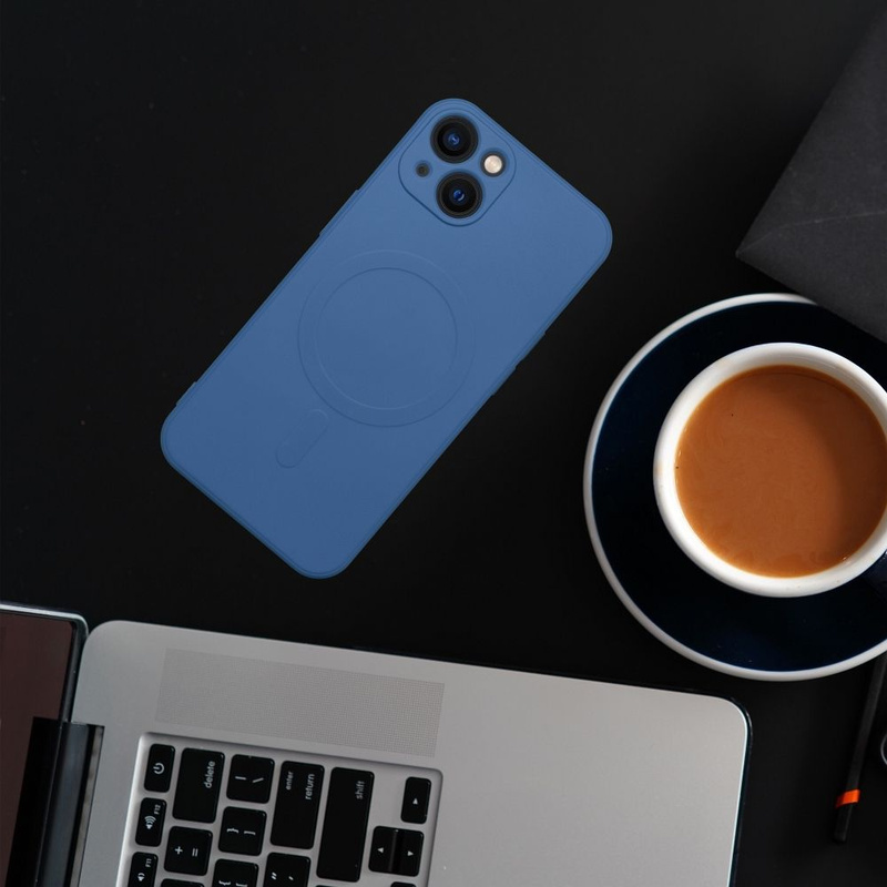 Futerał Silicone Mag Cover kompatybilny z MagSafe do IPHONE 11 niebieski