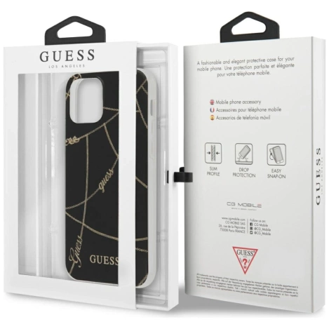 Guess GUHCP12SPCUCHBK iPhone 12 mini czarny/black hardcase Gold Chain Collection