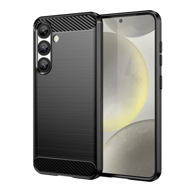 Etui silikonowe Carbon Case do Samsung Galaxy S25 - czarne