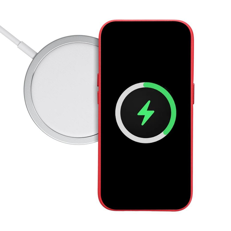 Leather Mag Cover kompatybilne z MagSafe do IPHONE 15 PLUS czerwony
