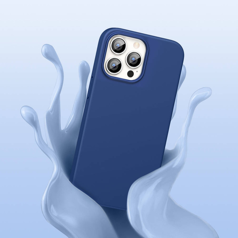 Ugreen Protective Silicone Case Soft Flexible Rubber Cover for iPhone 13 Pro Max blue