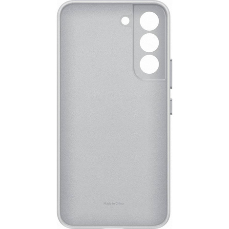 Samsung Leather Cover skórzane etui pokrowiec ze skóry naturalnej Samsung Galaxy S22 jasnoszary (EF-VS901LJEGWW)