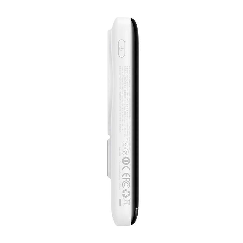 Baseus Magnetic Bracket Powerbank mit MagSafe Wireless Charging 10000mAh 20W Overseas Edition weiß (PPCX000202) + USB Type C Baseus Xiaobai Series 60W 0.5m
