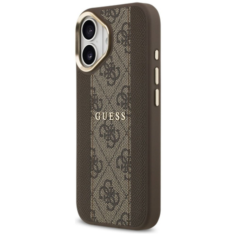 GUESS futerał do IPHONE 17 kompatybilny z MagSafe GUHMP17SPG4SEMCW (PU W/ 4G Stripe) brązowy