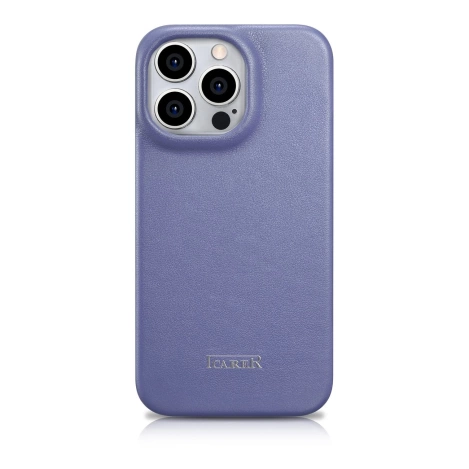 iCarer CE Premium Leather Folio Case iPhone 14 Pro Magnetic Flip Leather Folio Case MagSafe Light Purple (WMI14220714-LP)
