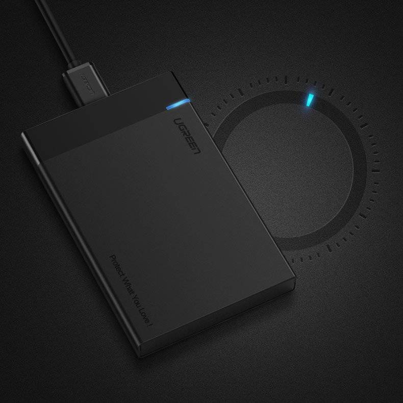 Ugreen kieszeń na dysk HDD SSD obudowa dysku SATA 2,5'' USB 3.0 czarny (30847)
