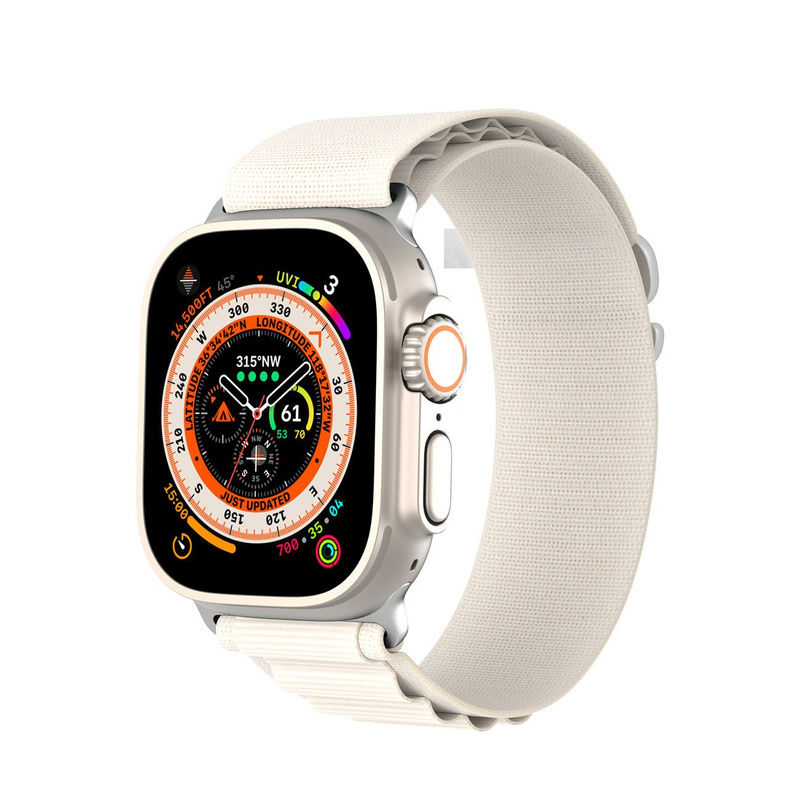 Sport-Schnallenarmband für Apple Watch 8/7/6/SE/5/4/3/2/1 (41, 40, 38 mm), Dux Ducis Armband GS-Version – Weiß